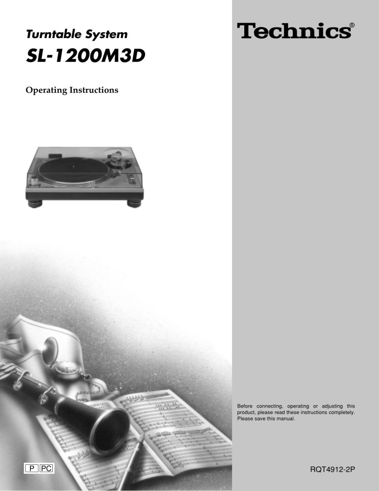 Panasonic SL1200M3D Operating instructions Panasonic SL1200M3D Operating instructions