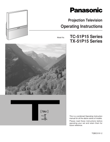 Panasonic TC51P15G, TX51P15H, TC51P15H, TX51P15X Operating instructions Panasonic TC51P15G, TX51P15H, TC51P15H, TX51P15X Operating instructions