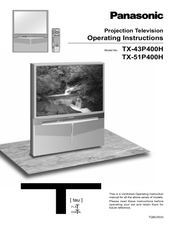 Panasonic TX43P400H, TX43P400X, TC43P400H, TX51P400X, TX51P400H, TC51P400H Operating instructions Panasonic TX43P400H, TX43P400X, TC43P400H, TX51P400X, TX51P400H, TC51P400H Operating instructions