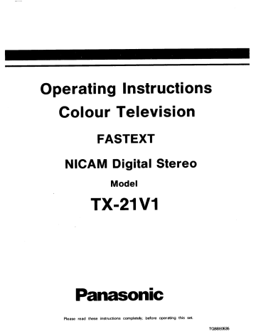 Panasonic TX21V1 Operating instructions | Manualzz Panasonic TX21V1 Operating instructions | Manualzz