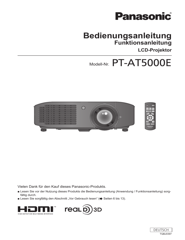 Panasonic PTAT5000E Operating instructions Panasonic PTAT5000E Operating instructions