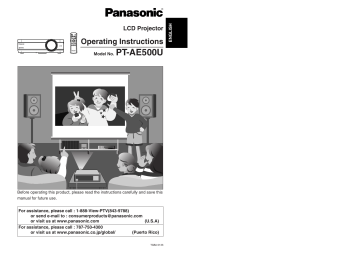 Panasonic PTAE500U Operating instructions Panasonic PTAE500U Operating instructions