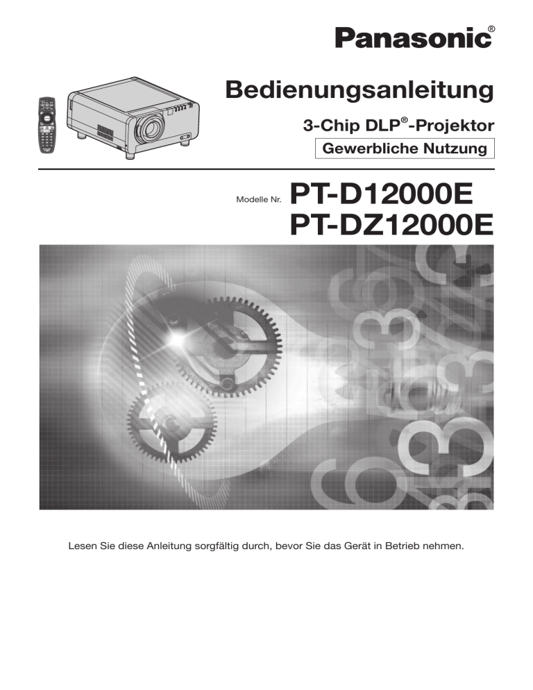 Panasonic PTD12000E Operating instructions Panasonic PTD12000E Operating instructions