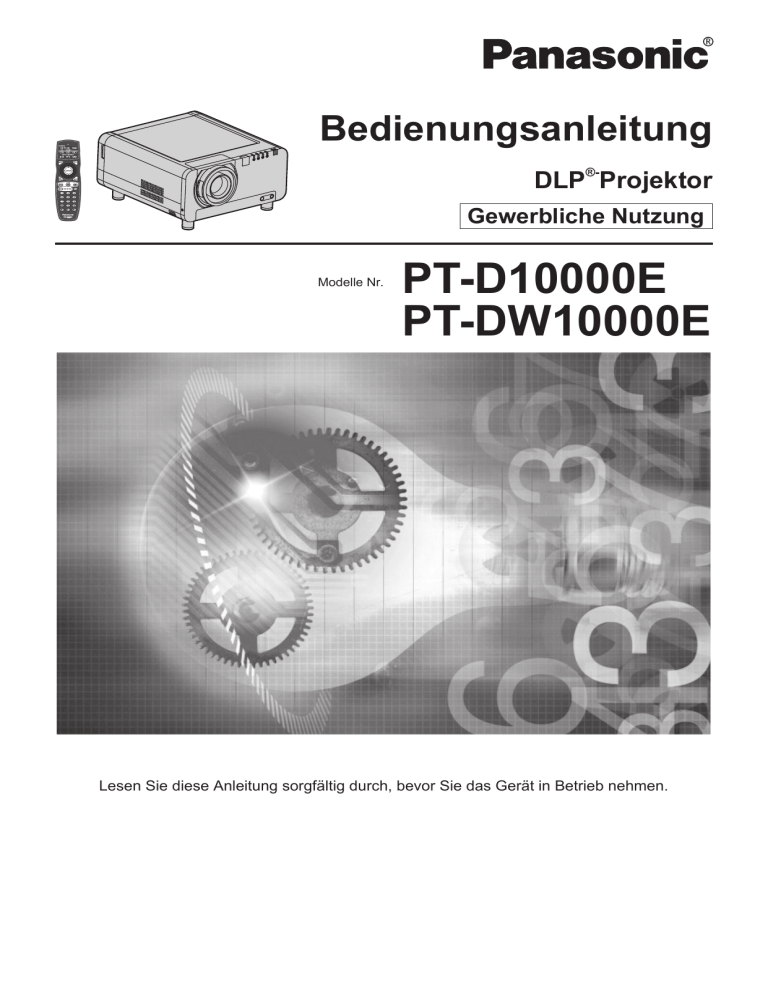 Panasonic PTDW10000E, PTD10000E Operating instructions Panasonic PTDW10000E, PTD10000E Operating instructions