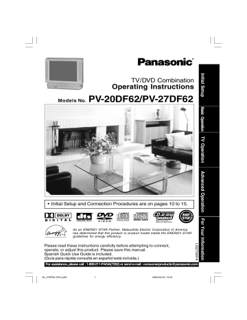 Panasonic PV20DF62 Operating Instructions | Manualzz Panasonic PV20DF62 Operating Instructions | Manualzz