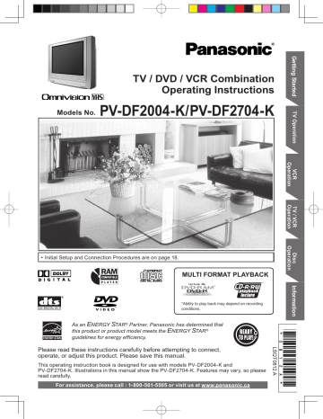 Panasonic PVDF2004K, PVDF2704K Operating instructions Panasonic PVDF2004K, PVDF2704K Operating instructions