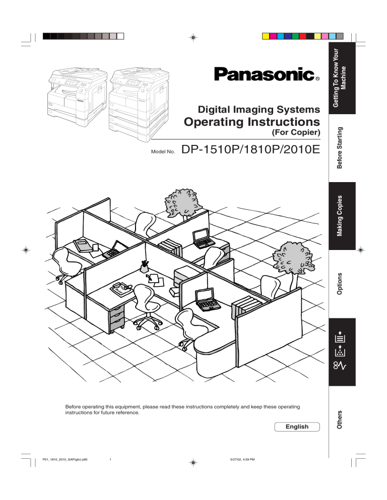 Panasonic DP1510 Operating instructions Panasonic DP1510 Operating instructions
