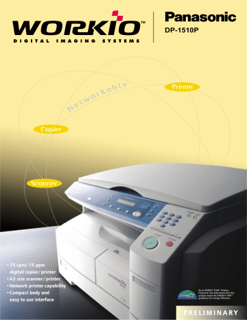 Panasonic DP1510 User manual Panasonic DP1510 User manual