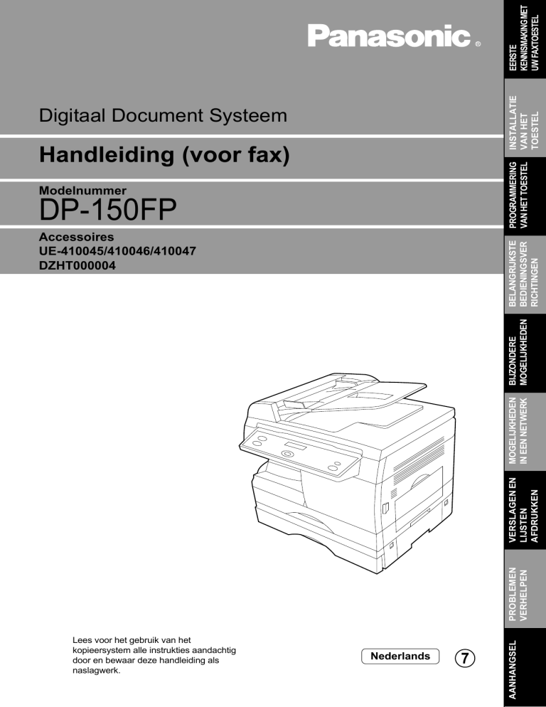 Panasonic DP150FP Operating instructions Panasonic DP150FP Operating instructions