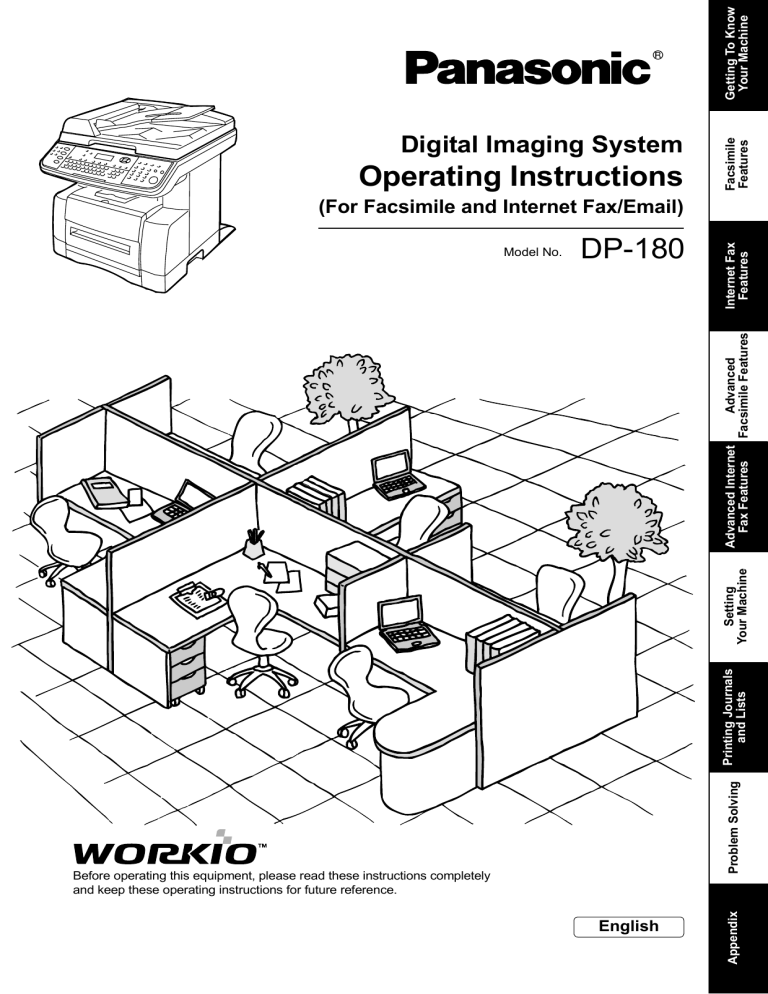 Panasonic DP180 Operating instructions Panasonic DP180 Operating instructions