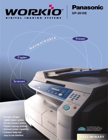Panasonic DP2010 User manual Panasonic DP2010 User manual
