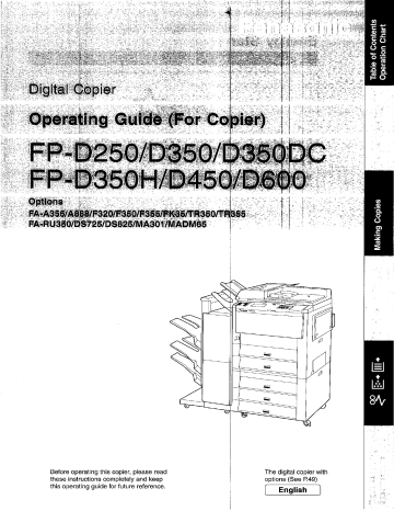 Panasonic FPD450, FPD250, FPD350 Operating instructions Panasonic FPD450, FPD250, FPD350 Operating instructions