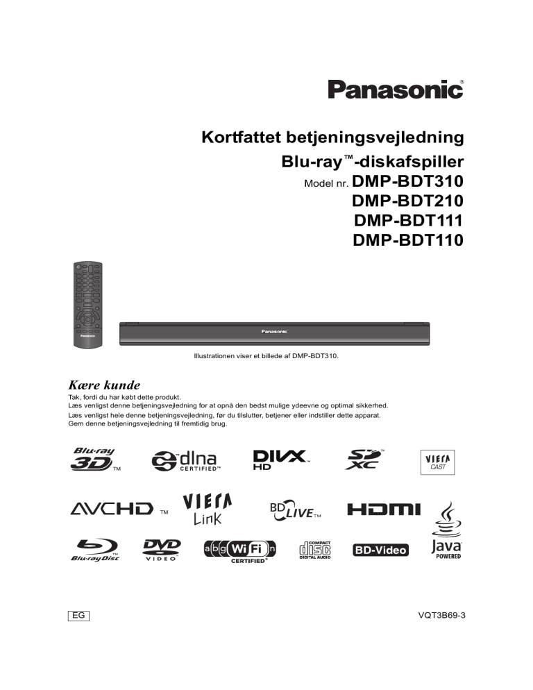 Panasonic DMPBDT111EG, DMPBDT310EG, DMPBDT210EG, DMPBDT110EG Operating instructions Panasonic DMPBDT111EG, DMPBDT310EG, DMPBDT210EG, DMPBDT110EG Operating instructions