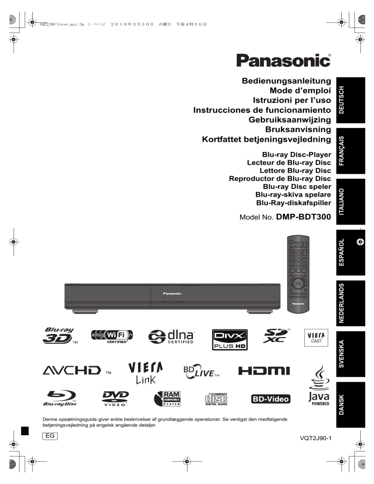 Panasonic DMPBDT300EG Operating instructions Panasonic DMPBDT300EG Operating instructions
