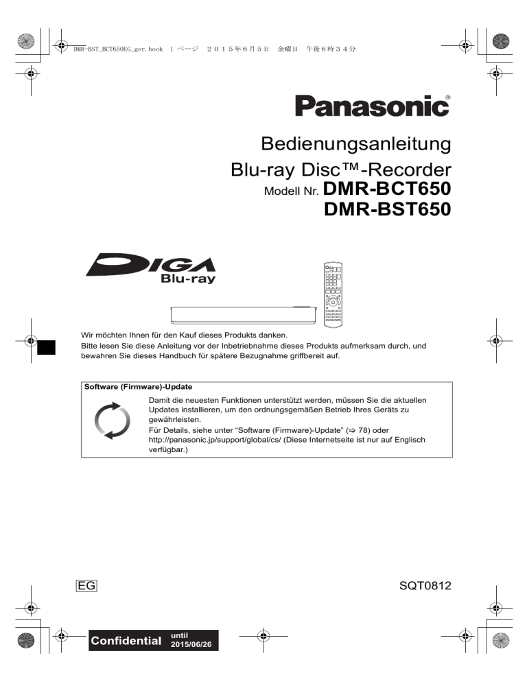 Panasonic DMRBST650EG, DMRBCT650EG Operating instructions Panasonic DMRBST650EG, DMRBCT650EG Operating instructions