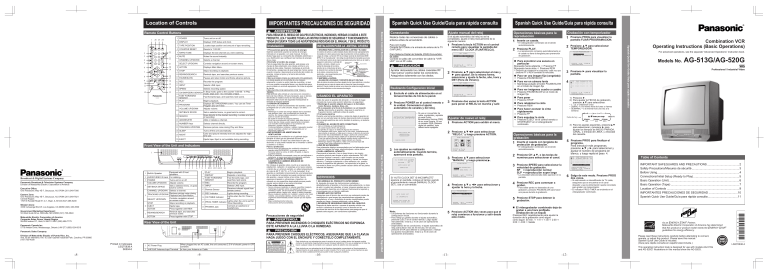 Panasonic AG520G, AG513G Operating instructions Panasonic AG520G, AG513G Operating instructions