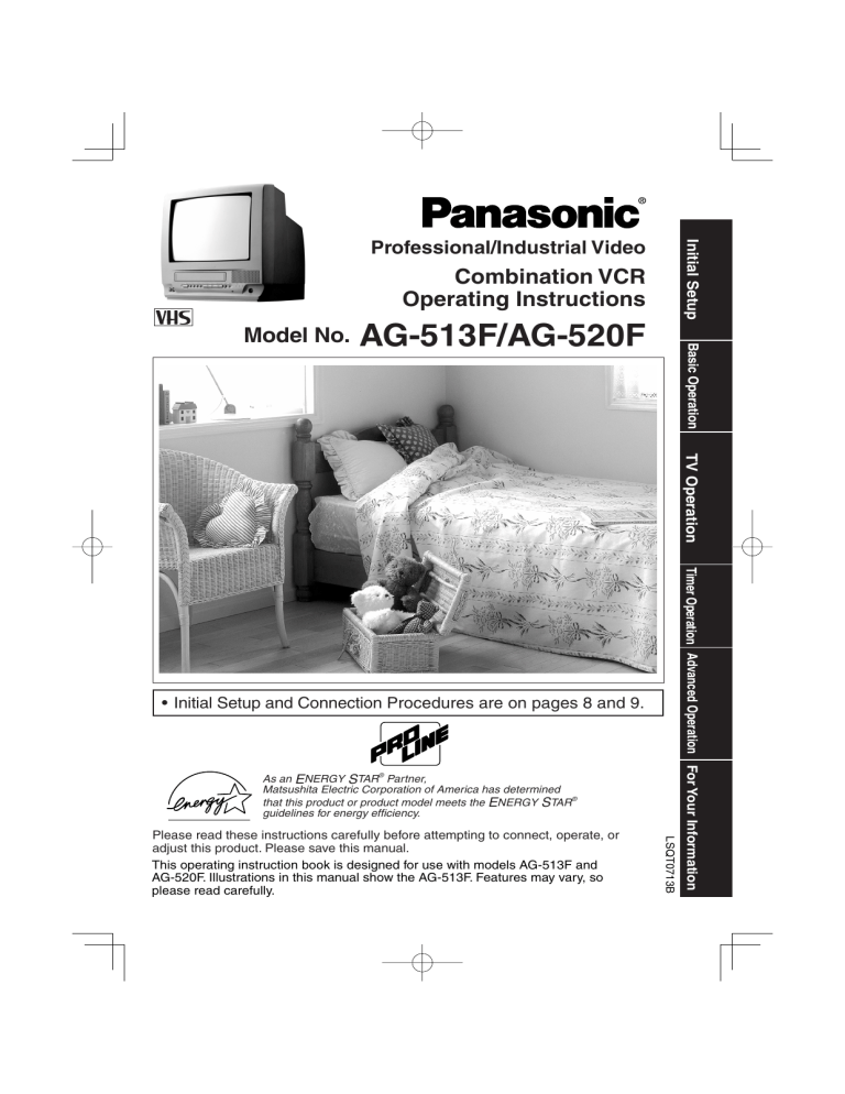 Panasonic AG520F, AG513F Operating instructions Panasonic AG520F, AG513F Operating instructions