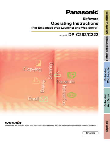 Panasonic DPC322 Operating instructions Panasonic DPC322 Operating instructions