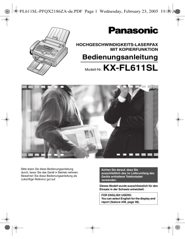 Panasonic KXFL611SL Operating instructions Panasonic KXFL611SL Operating instructions