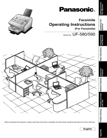 Panasonic UF580 Operating instructions Panasonic UF580 Operating instructions
