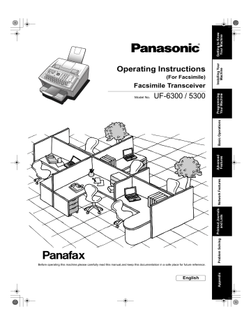 Panasonic UF6300, UF5300 Operating instructions Panasonic UF6300, UF5300 Operating instructions