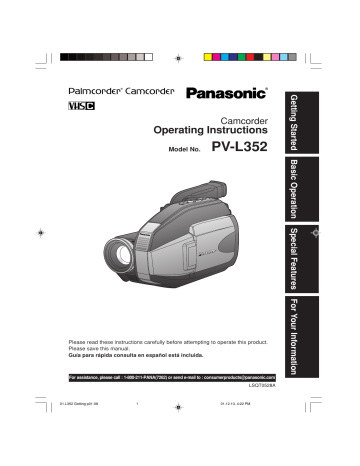 Panasonic PVL352 Operating instructions Panasonic PVL352 Operating instructions