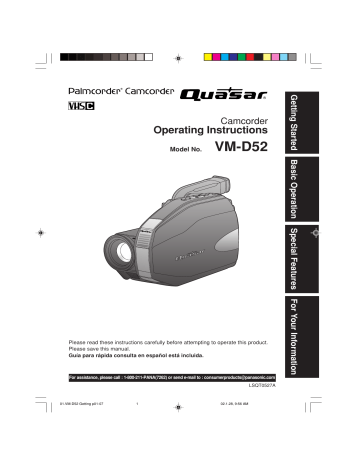 Panasonic VMD52 Operating instructions Panasonic VMD52 Operating instructions