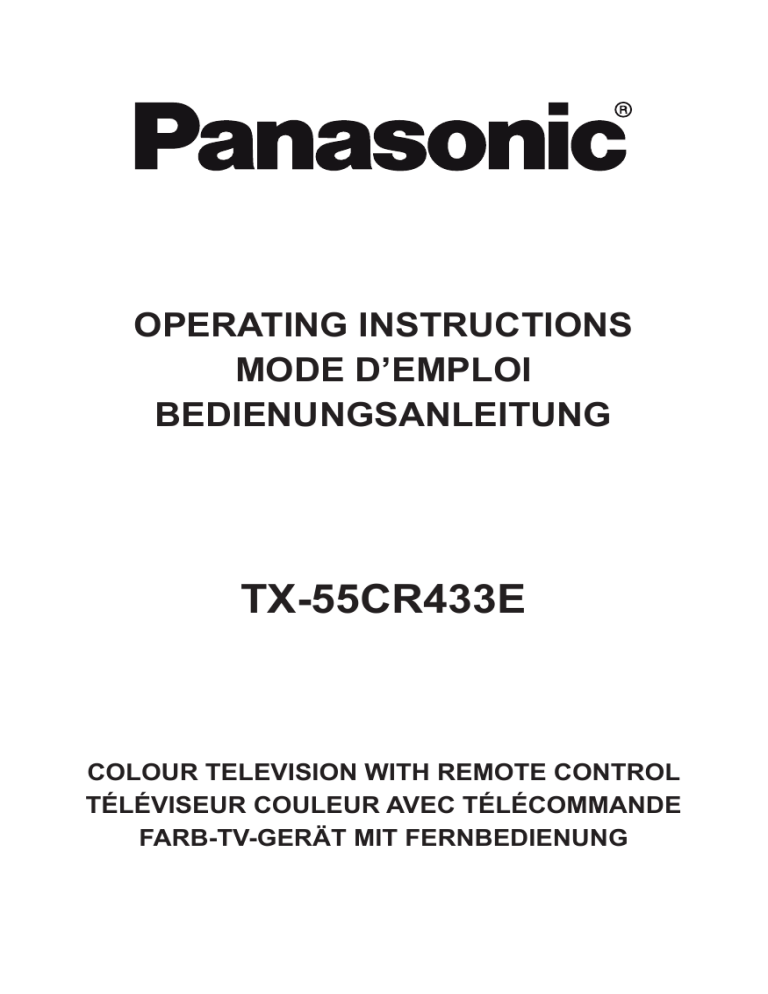 Panasonic TX55CR433E Operating instructions Panasonic TX55CR433E Operating instructions