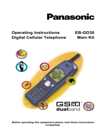 Panasonic EBGD30 Important information Panasonic EBGD30 Important information