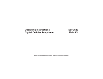Panasonic G520, EBG520, EBGD520 User manual Panasonic G520, EBG520, EBGD520 User manual