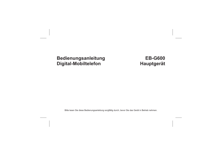 Panasonic EBG600 Operating instructions Panasonic EBG600 Operating instructions