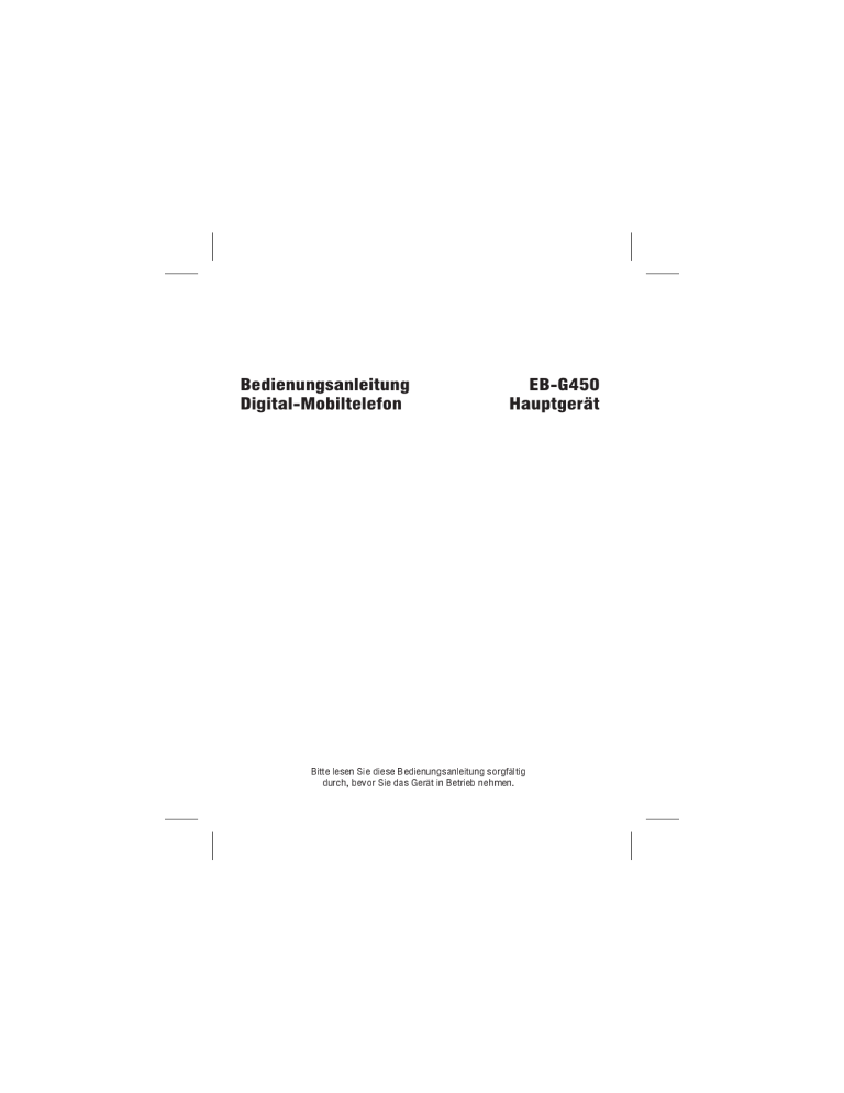 Panasonic EBG450 Operating instructions Panasonic EBG450 Operating instructions
