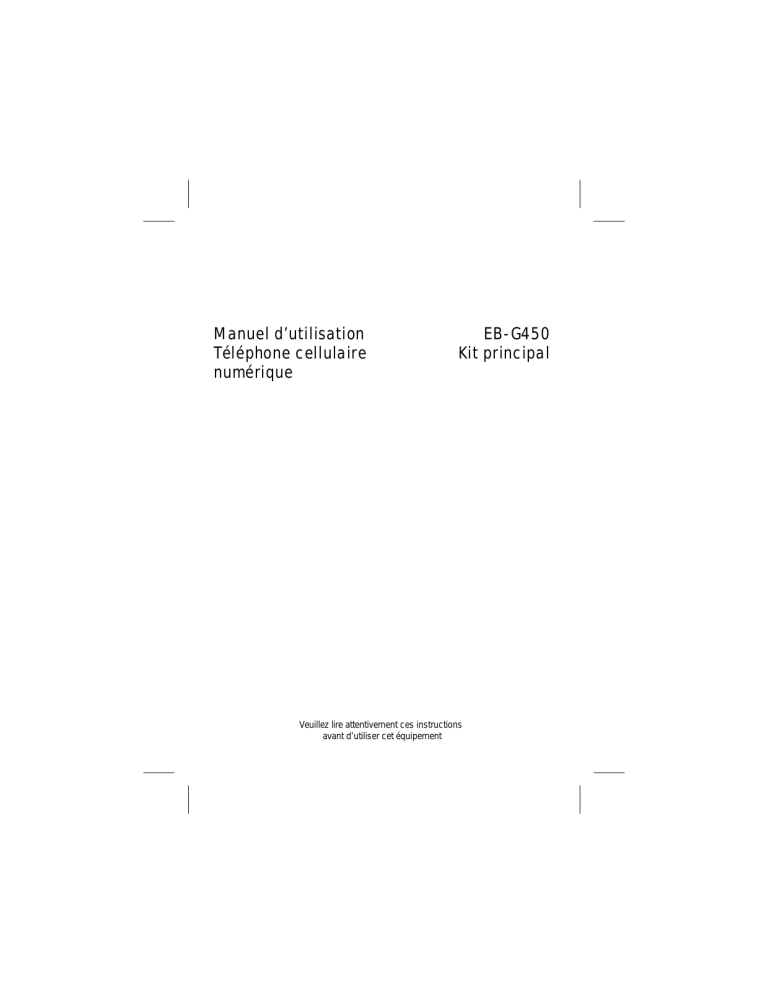 Panasonic EBG450 Operating instructions Panasonic EBG450 Operating instructions