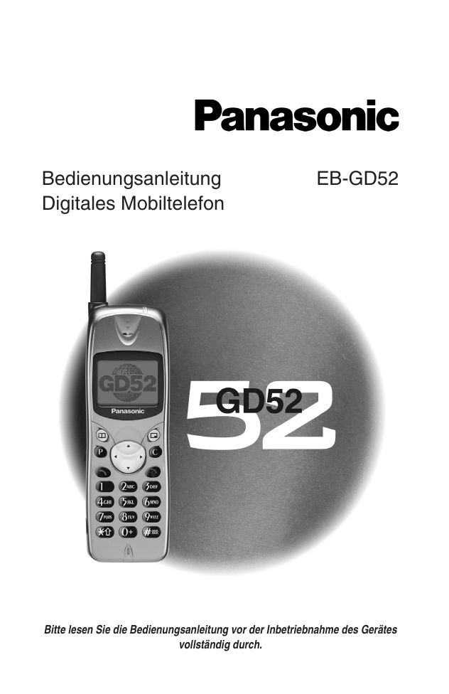Panasonic EBGD52 Operating instructions Panasonic EBGD52 Operating instructions