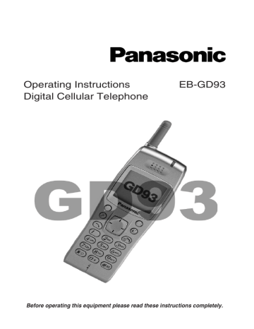 Panasonic GD93, EBGD93 Manual Panasonic GD93, EBGD93 Manual