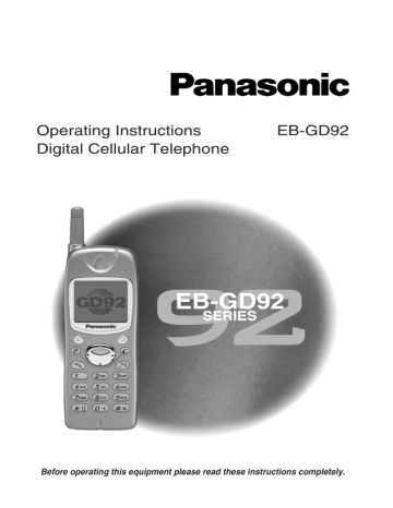 Panasonic GD92, EBGD92 Manual Panasonic GD92, EBGD92 Manual