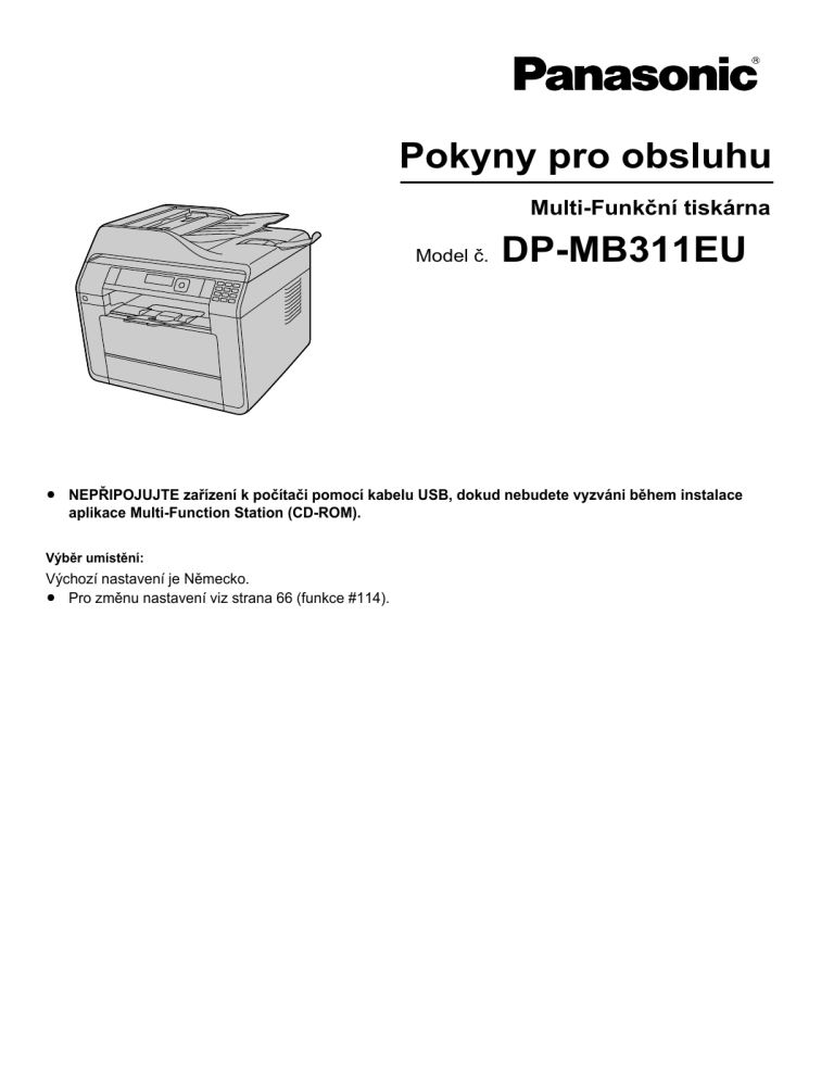 Panasonic DPMB311EU Operating instructions Panasonic DPMB311EU Operating instructions
