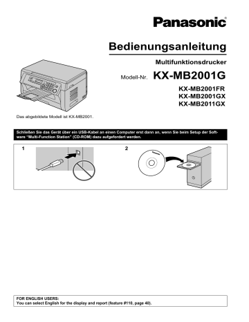 Panasonic KXMB2001G Operating instructions Panasonic KXMB2001G Operating instructions