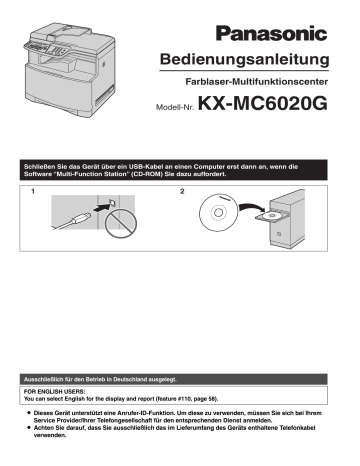 Panasonic KXMC6020, KXMC6020G Operating instructions Panasonic KXMC6020, KXMC6020G Operating instructions