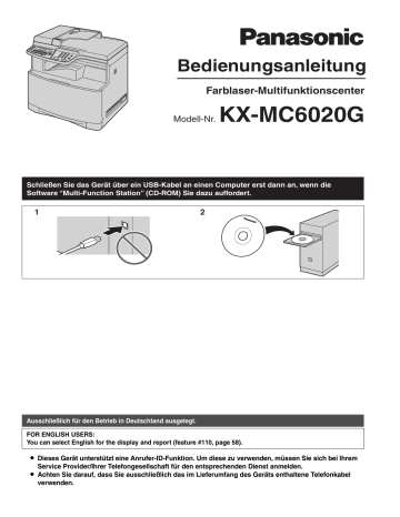 Panasonic KXMC6020G Operating instructions Panasonic KXMC6020G Operating instructions
