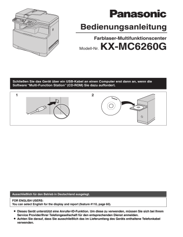 Panasonic KXMC6260, KXMC6260G Operating instructions Panasonic KXMC6260, KXMC6260G Operating instructions