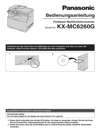 Panasonic KXMC6260G Operating instructions Panasonic KXMC6260G Operating instructions