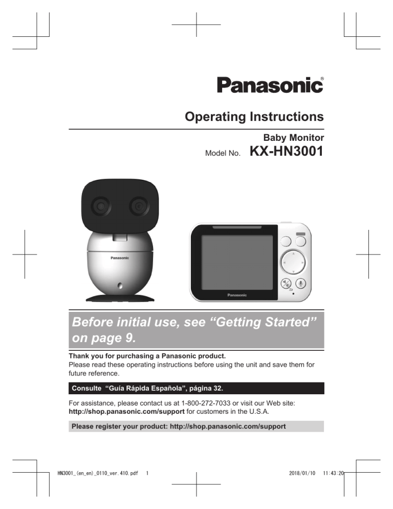 Panasonic KXHN3001 Operating instructions Panasonic KXHN3001 Operating instructions