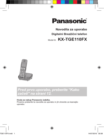Panasonic KXTGE110FX Operating instructions Panasonic KXTGE110FX Operating instructions