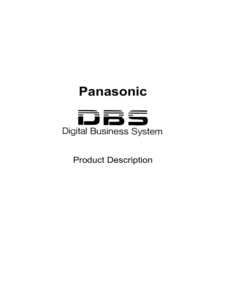 Panasonic dBs Operating instructions Panasonic dBs Operating instructions