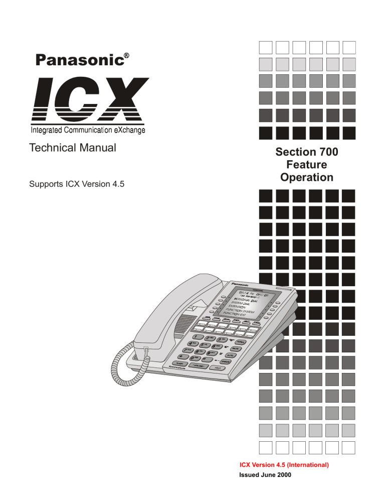 Panasonic ICX Operating instructions Panasonic ICX Operating instructions
