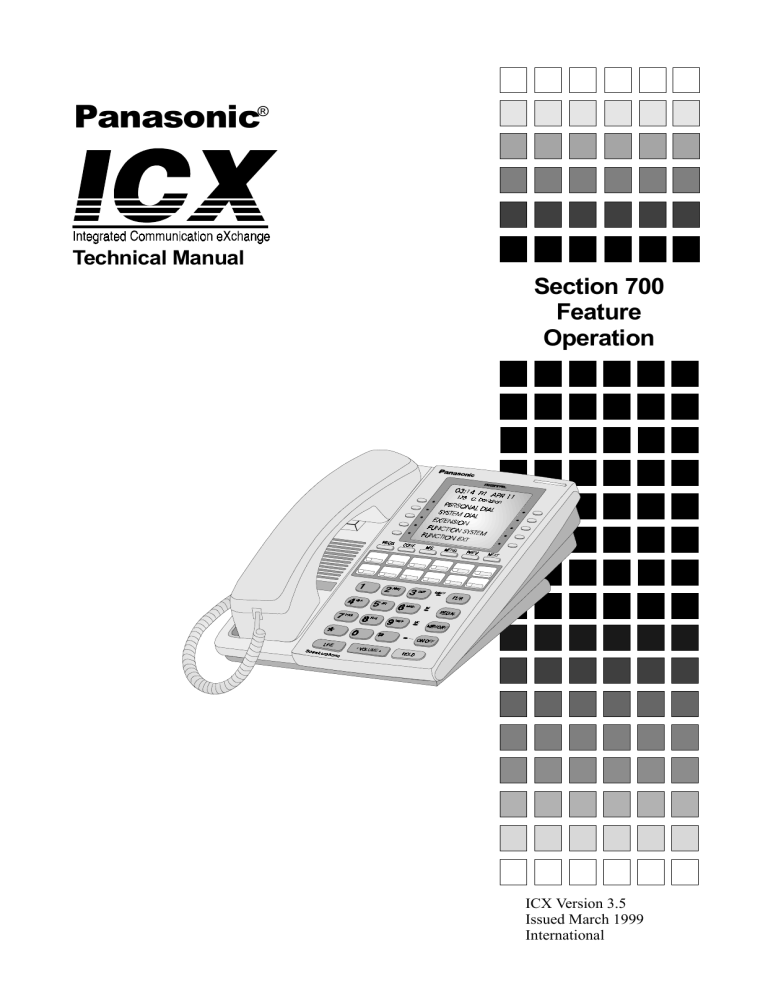 Panasonic ICX Operating instructions Panasonic ICX Operating instructions