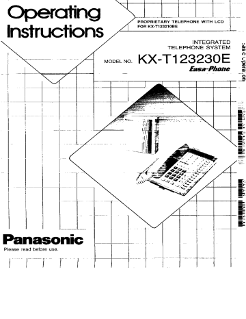 Panasonic KXT123210BE Operating instructions Panasonic KXT123210BE Operating instructions