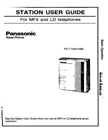 Panasonic KXT123210BE Operating instructions Panasonic KXT123210BE Operating instructions