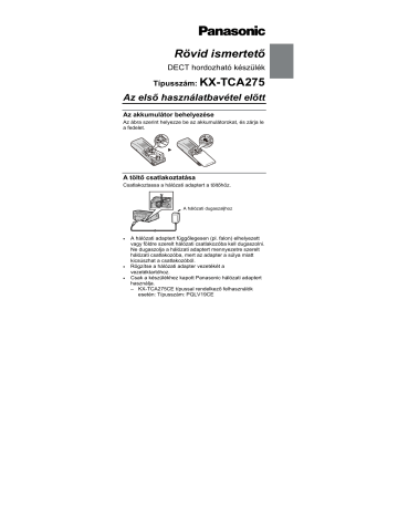 Panasonic KXTCA275CE Quick start guide Panasonic KXTCA275CE Quick start guide